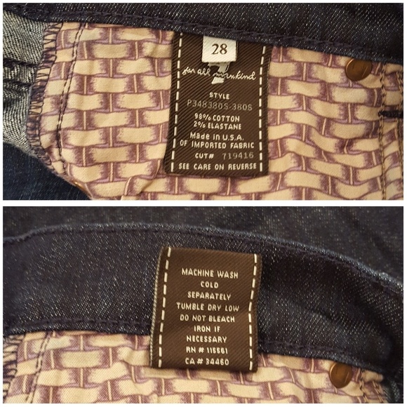 7 For All Mankind Crop Dojo Denim Capris - Sz 28 - Picture 5 of 8